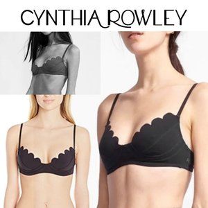 OBO. Cynthia Rowley. Scallop Trim Fiber-lite Neoprene Bikini Top. SPF 50+